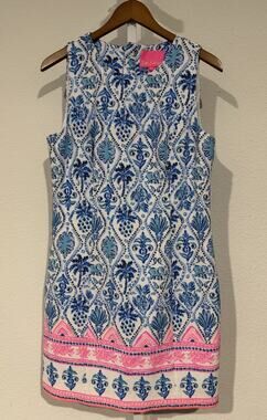 Lilly Pulitzer Mila Stretch Shift Dress Isle Tile Engineered Resort NWOT Sz 6